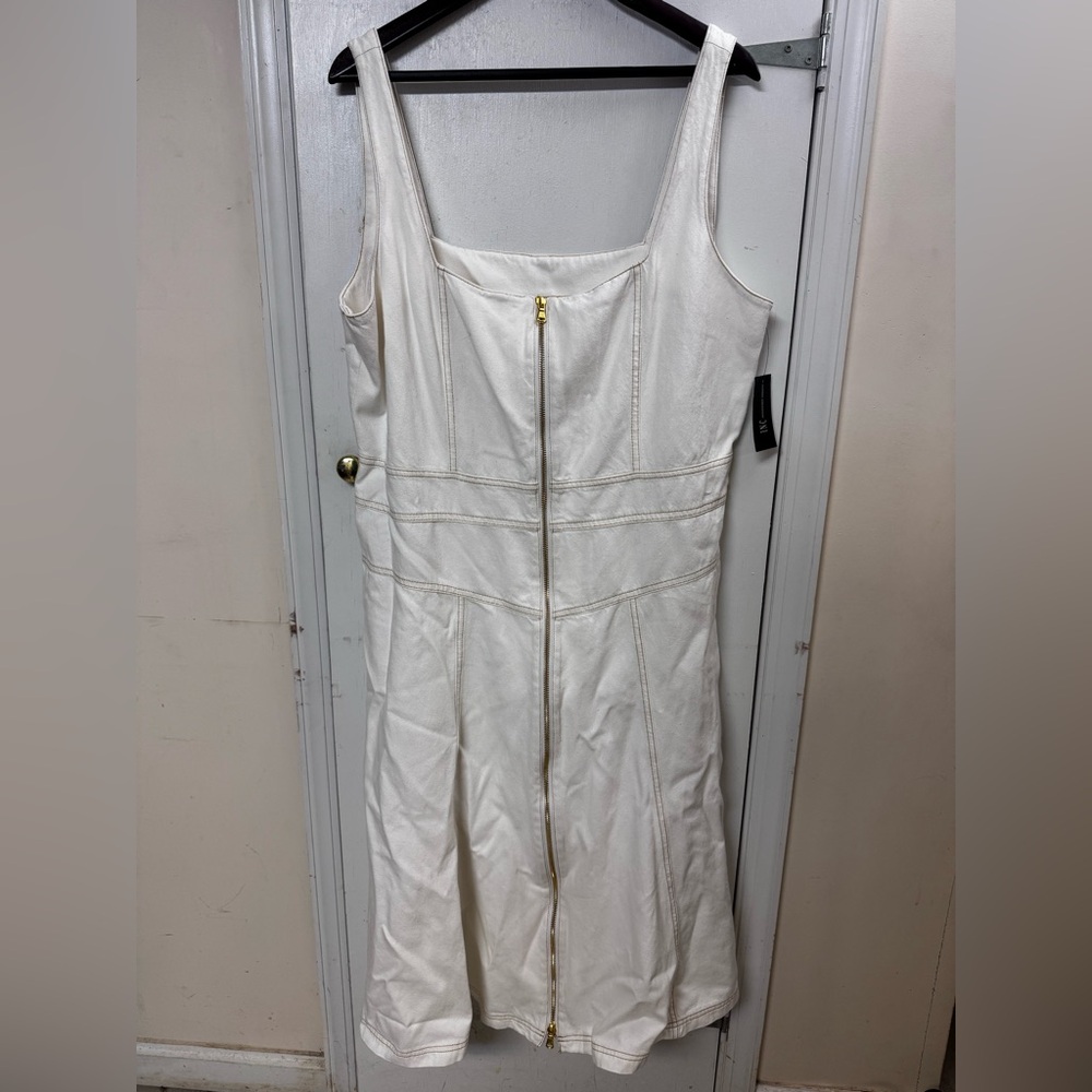 INC International Concepts White Sleeveless Sheath Dress